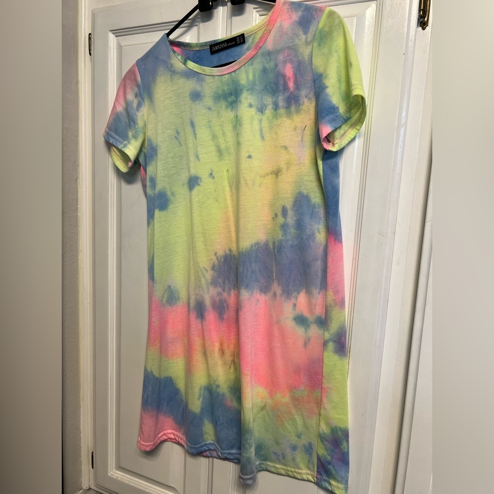 Tie dye t-shirts dress, women size small